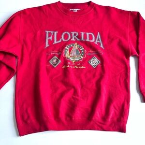 Vintage Florida Souvenir Sweatshirt Red XL